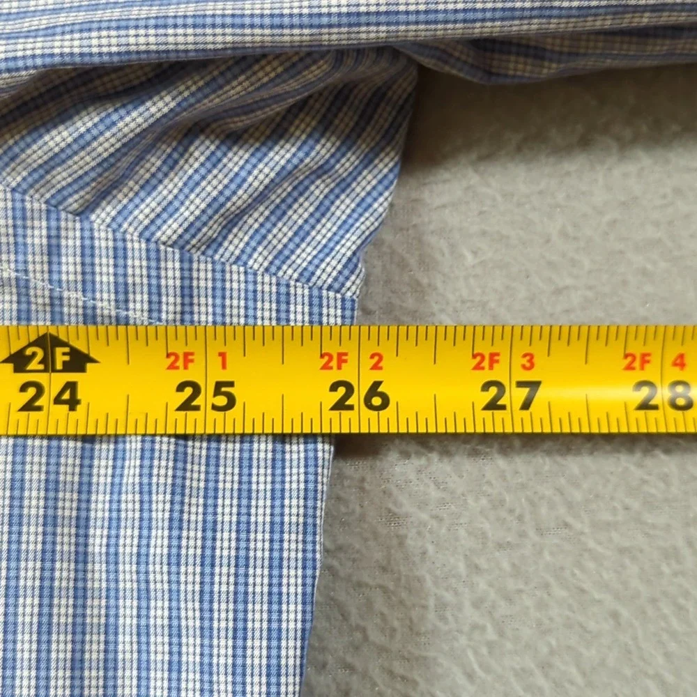 Polo Ralph Lauren Button Down Shirt Mens 17 XL Blue Check Curham Classic Fit